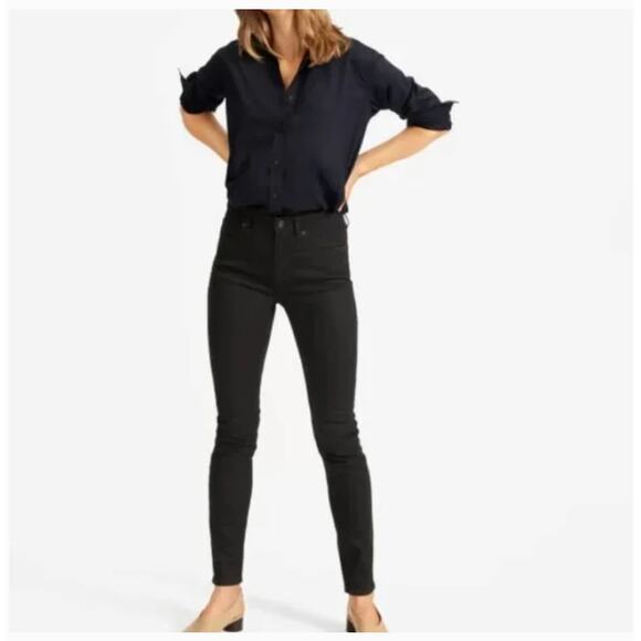 NWT Everlane 26 Ankle Mid Rise Skinny Black Denim Jeans - Picture 1 of 11